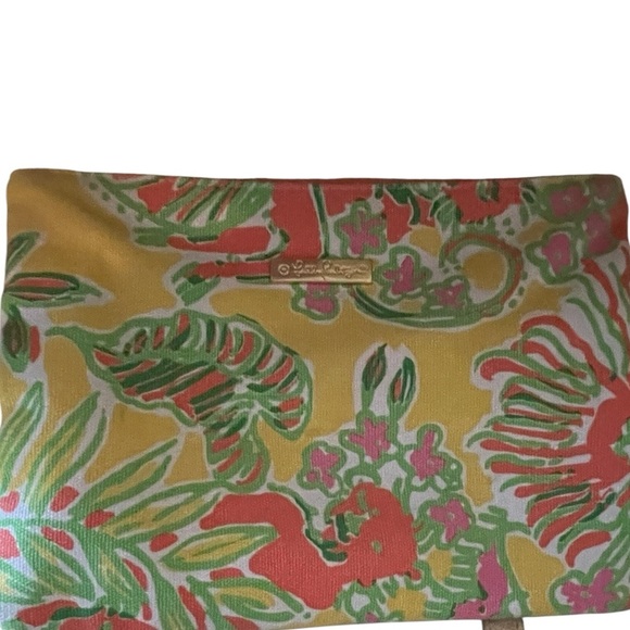 💛🧡Lilly Pulitzer LARGE Straw Beach Tote with Stylish Lining and Golden handles - Picture 4 of 10